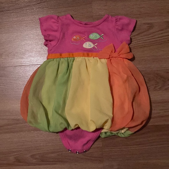 Infant bubble dress with fish - Picture 1 of 3